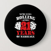 21おもしろい周年記念結婚したカップル21年 缶バッジ (正面)