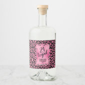 21およびリーガルピンクブラックヒョウパーソナライズされた リキュールボトルラベル (正面)