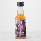 21およびリーガルピンクブラック迷彩柄カスタムミニ リキュールボトルラベル (正面)