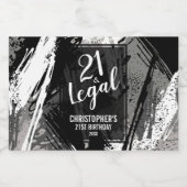 21およびリーガルブラックグレー迷彩柄カスタムミニ リキュールボトルラベル (シングルラベル)