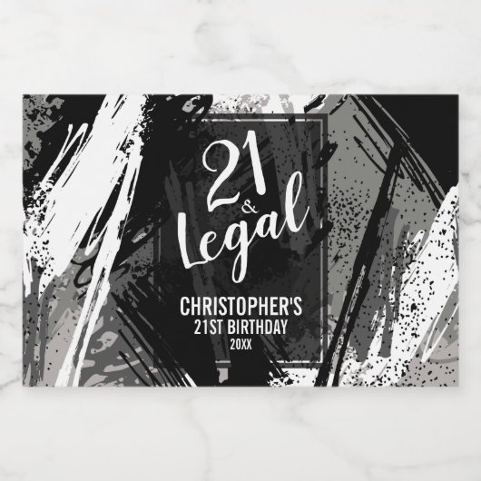 21およびリーガルブラックグレー迷彩柄カスタムミニ リキュールボトルラベル (シングルラベル)