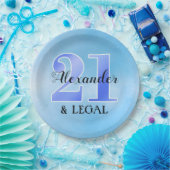 21およびリーガルブルー紙プレート ペーパープレート (パーティー)