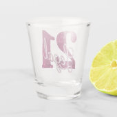 21および法律 |おもしろいピンクフェイクグリッター21歳の誕生日 ショットグラス (裏面)