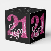 21および法律 |おもしろいピンクフェイクグリッター21歳の誕生日 フェイバーボックス (裏面サイド)