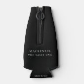 21および法律 |おもしろいピンクフェイクグリッター21歳の誕生日 ボトルクーラー (裏面)