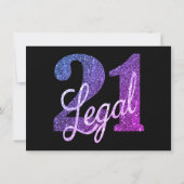 21および法律 |グラデーションフェイクグリッター 招待状 (裏面)