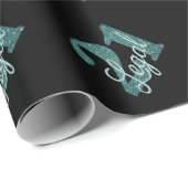 21および法律 |グリーンフェイクグリッター21歳の誕生日 ラッピングペーパー (ロールコーナー)