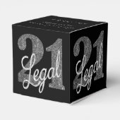 21および法律 |シルバーフェイクグリッター21歳の誕生日 フェイバーボックス (裏面サイド)