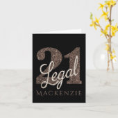 21および法律 |トープグリッター21歳の誕生日 カード (黄色い花)