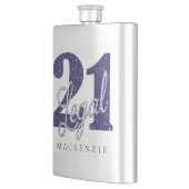 21および法律 |パープルフェイクグリッター21歳の誕生日 フラスク (左)