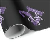 21および法律 |パープルフェイクグリッター21歳の誕生日 ラッピングペーパー (ロールコーナー)