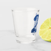 21および法律 |ブルーフェイクグリッター21歳の誕生日 ショットグラス (左)