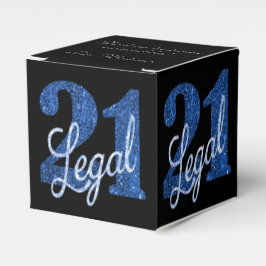 21および法律 |ブルーフェイクグリッター21歳の誕生日 フェイバーボックス