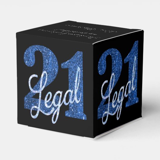21および法律 |ブルーフェイクグリッター21歳の誕生日 フェイバーボックス (裏面サイド)