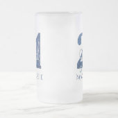 21および法律 |ブルー21thバースデーシックグリッター フロストグラスビールジョッキ (中央)