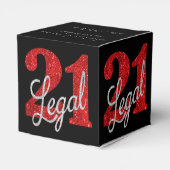 21および法律 |赤フェイクグリッター21歳の誕生日 フェイバーボックス (裏面サイド)