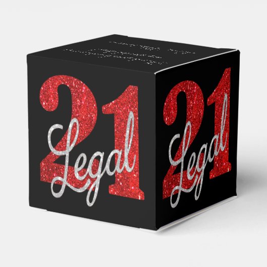 21および法律 |赤フェイクグリッター21歳の誕生日 フェイバーボックス (裏面サイド)