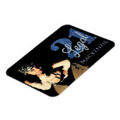 21および法律 |青フェイクグリッター写真画像 マグネット (左側)