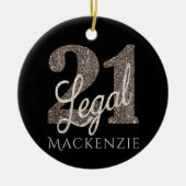 21および法律 | Taupe 21th Birthday Keepsake セラミックオーナメント (正面)