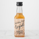 21および法的赤面バラ金ゴールドカスタムグリッターミニ リキュールボトルラベル (正面)