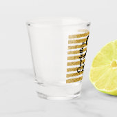 21および法的金ゴールドグリッター パーソナライズされた ショットグラス (左)