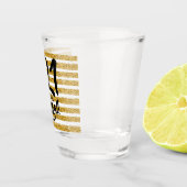 21および法的金ゴールドグリッター パーソナライズされた ショットグラス (右)