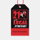 21および法的 – 誕生日 ギフトタグ (裏面)