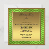 21お祝い金ゴールドライムグリーンバースデーパーティー 招待状 (裏面)