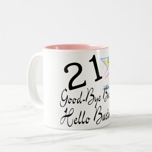 21さようなら警備員のこんにちはバーテンダー ツートーンマグカップ (正面左)