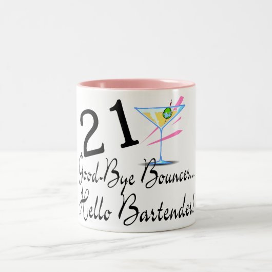 21さようなら警備員のこんにちはバーテンダー ツートーンマグカップ (中央)