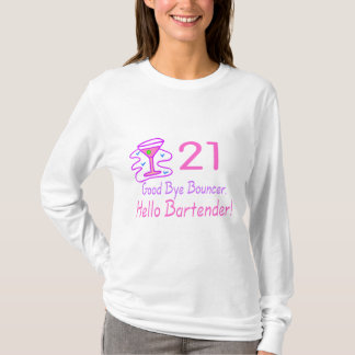 21さようなら警備員のこんにちはバーテンダー(ピンク) Tシャツ