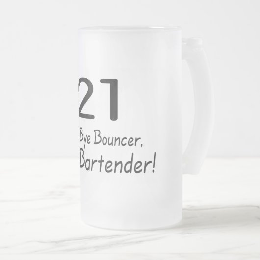 21さようなら警備員のこんにちはバーテンダー(Blk) フロストグラスビールジョッキ (正面右)