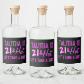 21とホットテイクショットのネオン誕生日 リキュールボトルラベル (ボトル)