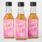 21とリーガルピンクの水の色のカスタムミニ リキュールボトルラベル (ボトル)