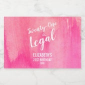 21とリーガルピンクの水の色のカスタムミニ リキュールボトルラベル (シングルラベル)