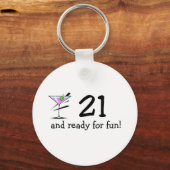 21と準備ができておもしろいMartini キーホルダー (正面)