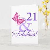 21と素晴らしい誕生日 カード (黄色い花)