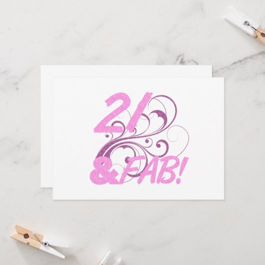 21と素晴らしい誕生日 カード (正面/裏面インサイチュ)