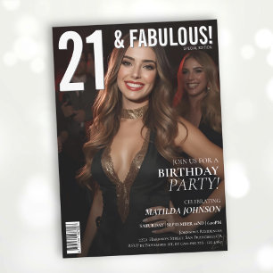 21と素晴らしい雑誌カバー21歳の誕生日 招待状
