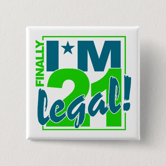 21とLEGALボタン 缶バッジ (正面)