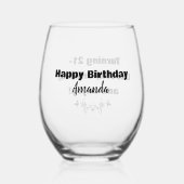 21のモダンアンコルク、アンウィンド、および楽しむ誕生日 ステムなしワイングラス (裏面)