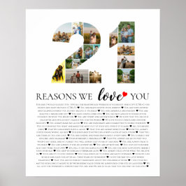 21の理由で愛を伝える 21歳の誕生日写真 ポスター