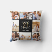 21の良い外観を作る黒い金ゴールド誕生日 クッション (裏面)