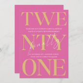 21やっと誕生したパーティー 招待状 (正面/裏面)