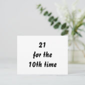 21を10回目。 30歳の誕生日。 黒と白 ポストカード (スタンド正面)