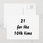 21を10回目。 30歳の誕生日。 黒と白 ポストカード (正面/裏面)