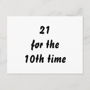 21を10回目。 30歳の誕生日。 黒と白 ポストカード