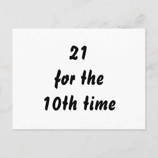 21を10回目。 30歳の誕生日。 黒と白 ポストカード (正面)
