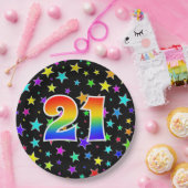 21イベント:はっきりした、おもしろい、レインボーカラフル21 ペーパープレート (パーティー)