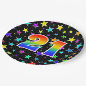 21イベント:はっきりした、おもしろい、レインボーカラフル21 ペーパープレート (アングル)